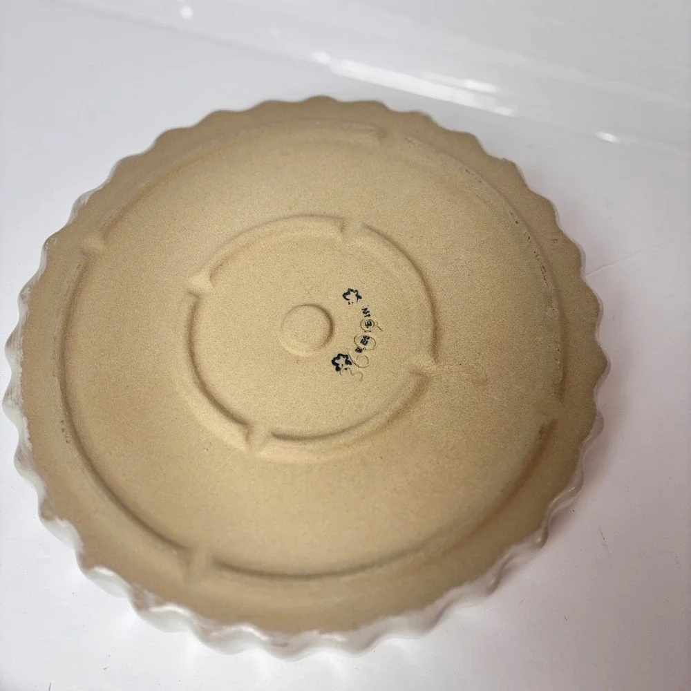 Cream Ceramic Fluted Tart Dish‎ Round 9.5